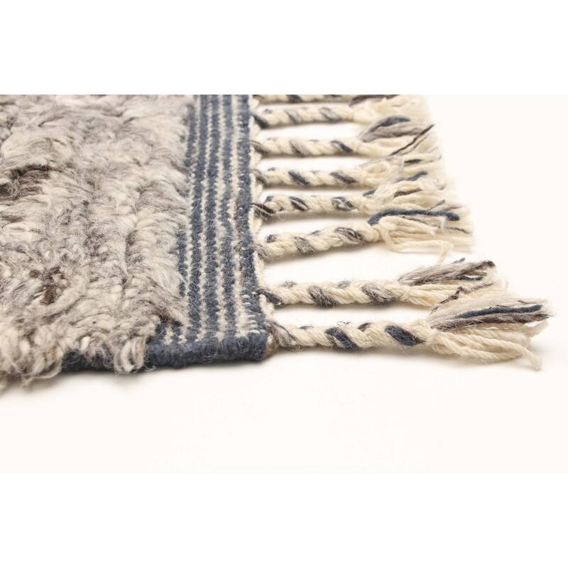 ECARPETGALLERY Hand-knotted Tangier Grey Wool Rug - 3'0 x 5'3