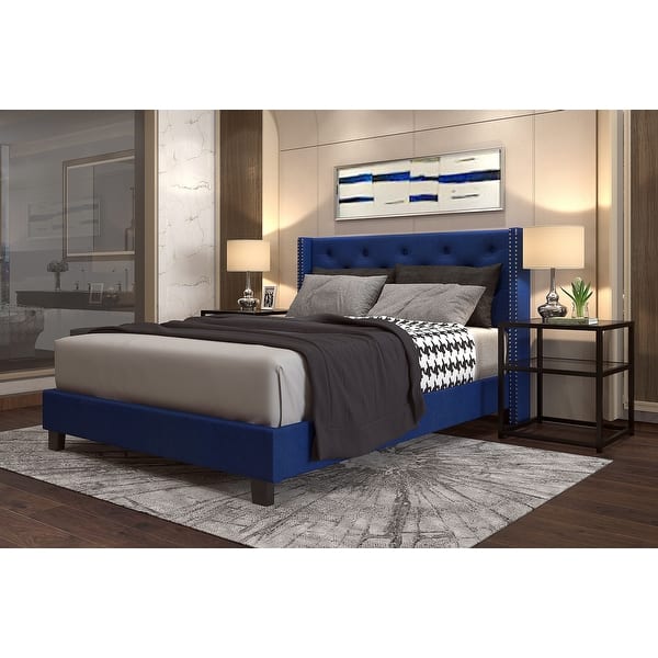 Velvet Black Queen Bed Frame — Home Furniture Outlet