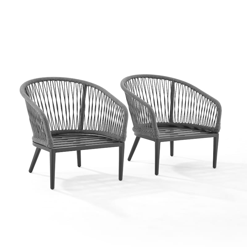 Dover 2Pc Indoor/Outdoor Rope Armchair Set - 23.25"x28.88"x30.25"