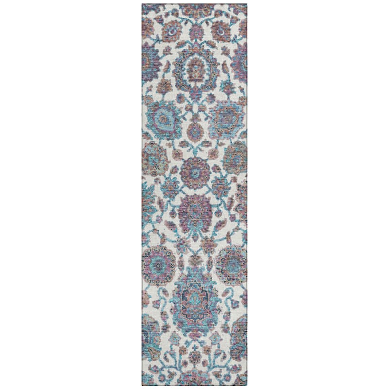 Machine Washable Indoor/Outdoor Traditional Farmhouse Chantille Rug