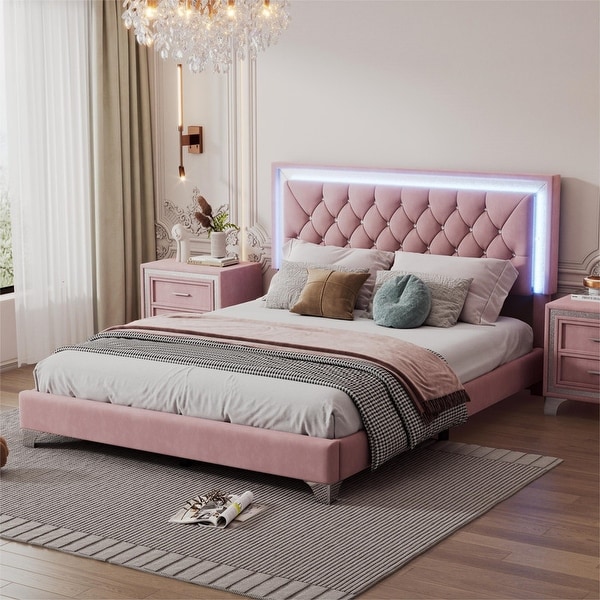 Full bed with shop lights