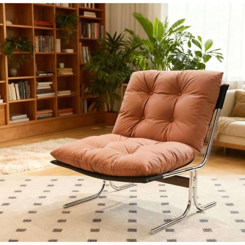 Faux Leather Upholstered Living Room Chair Accent Chair Reading Chair