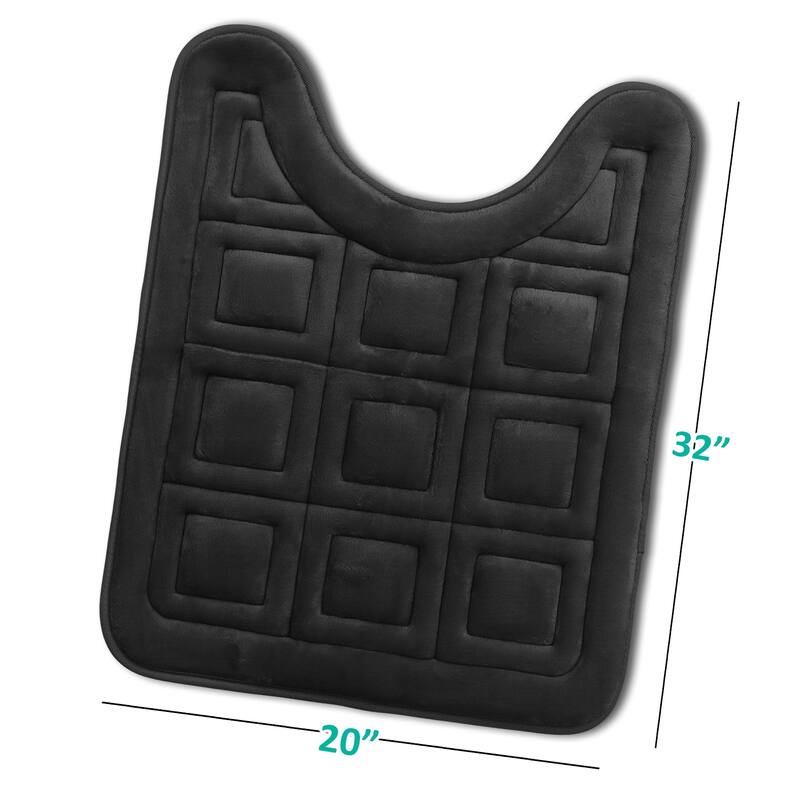 Clara Clark Ultra Soft Non Slip and Absorbent Bath Rug - Waffled Velvet Memory Foam Bath Mat