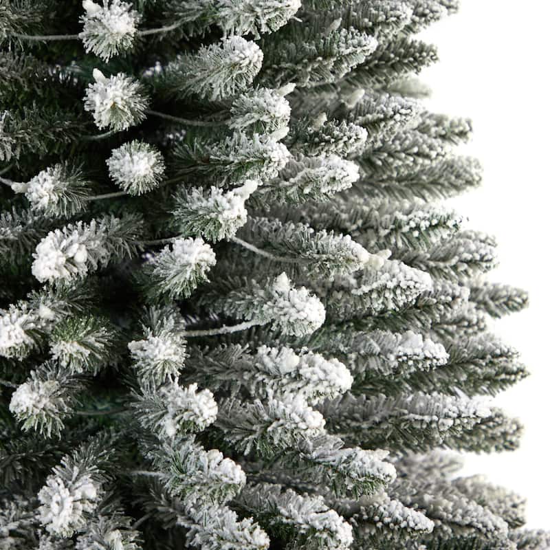 12 Ft Pencil Christmas Tree with Lights - Natural Beauty Artificial Tree, 1000 Clear Lights, Bendable Branches - Green - 144