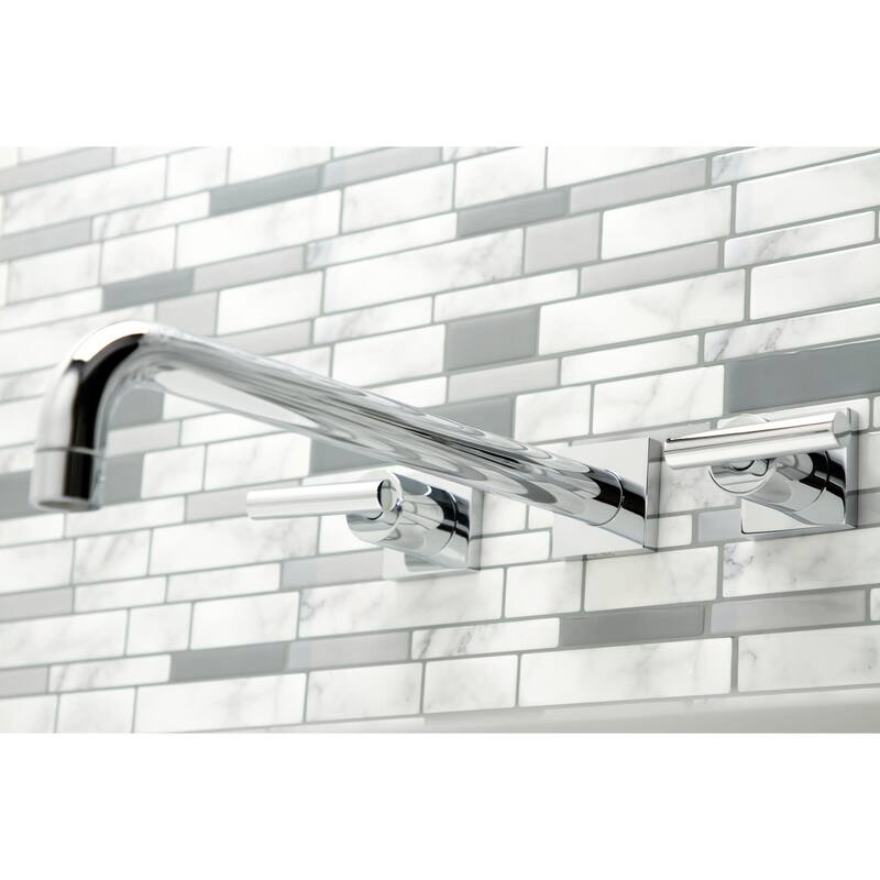Kingston Brass Manhattan Wall Mounted Roman Tub Filler with Square