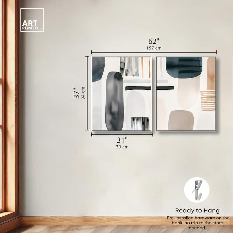 Floating Shapes I Canvas Set of 2 by Art Remedy