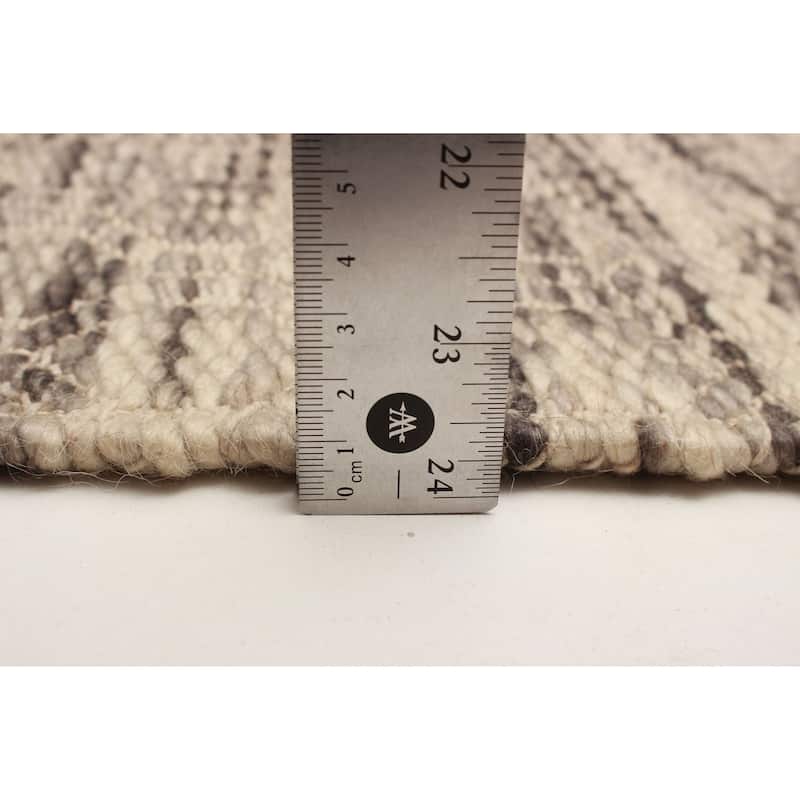 ECARPETGALLERY Braid weave Sienna Grey Wool Rug - 5'1 x 7'6