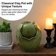 preview thumbnail 27 of 30, Glitzhome Leaf Textured Ceramic Jar Indoor Tabletop Water Fountain with LED Lights