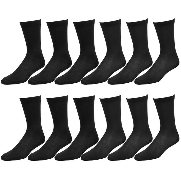Shop 12 Pack Men S Cotton Dress Socks Casual Crew Fashion Multi