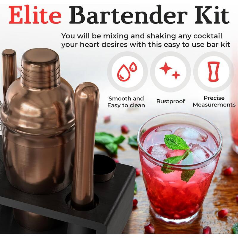 Cocktail Shaker Set Bartender Kit for Home Bar Mixology Cocktail Bar