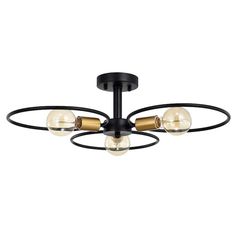 Lucina Semi Flush Mount Ceiling Light Matte Black Finish 3-Light - N/A
