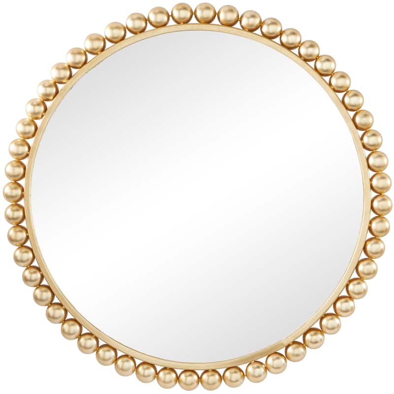 CosmoLiving by Cosmopolitan Metal Wall Mirror with Bead Detailing - Gold or Silver