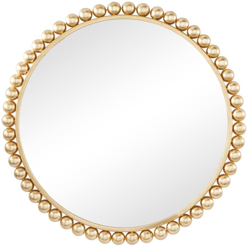 CosmoLiving by Cosmopolitan Metal Wall Mirror with Bead Detailing