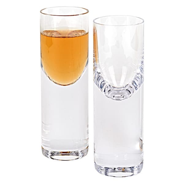 Set Of 2 Mouth Blown Crystal Long Shot Glasses Set Of 2 Mouth Blown Crystal Long Shot Glasses