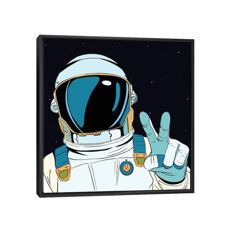 iCanvas "Astronaut Pop" by Art Mirano Framed Canvas Print - Black - 37x37