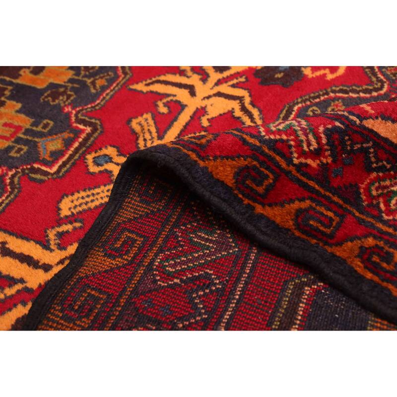 ECARPETGALLERY Hand-knotted Teimani Red Wool Rug - 3'6 x 6'9