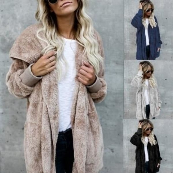 Mid-Length Two-Faced Anti-Fur Coat. Opens flyout.