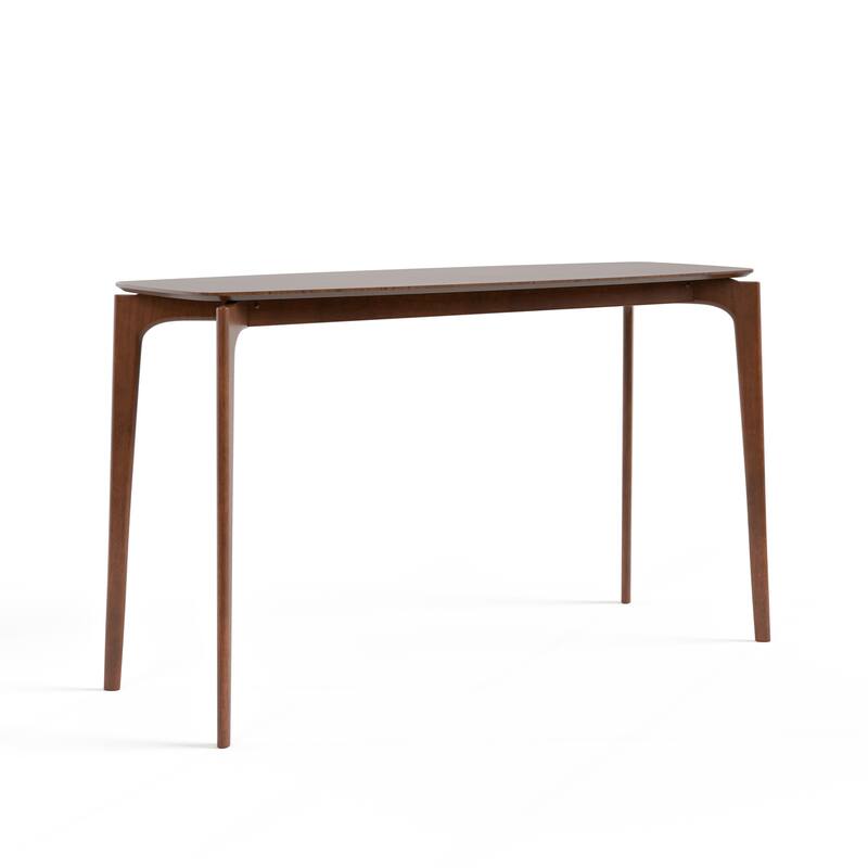 Furniture of America Shaw Mid-century Walnut 59-inch Wood Counter Height Dining Table