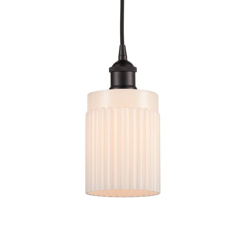 Innovations Lighting 616-1P-10-5 Hadley Pendant Hadley 5" Wide Mini - Oil Rubbed Bronze / Matte White