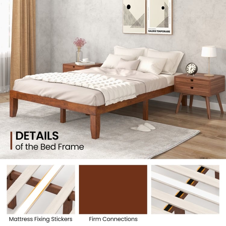 Queen Size 14" Wooden Bed Mattress Frame