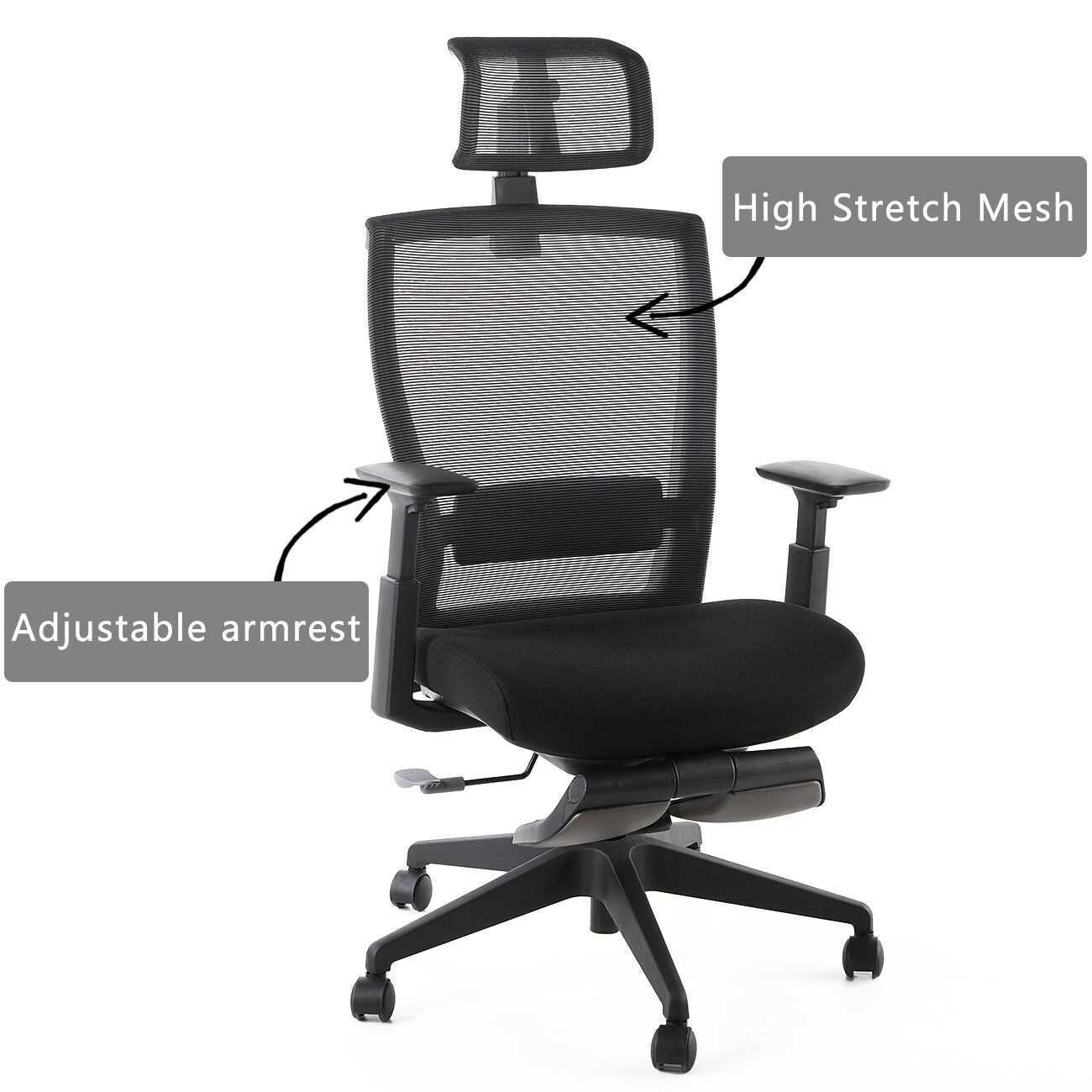 Ergonomic Reclining Mesh Office Chair With Headrest And Footrest Overstock 30983267