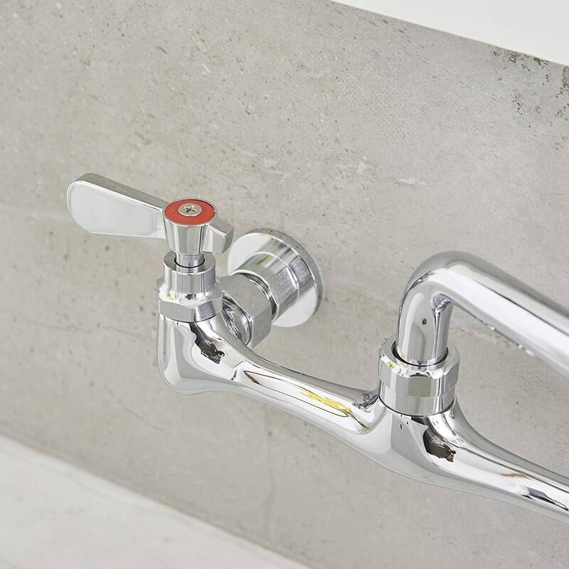 Wall Mount Kitchen Faucets,Chrome with Two Handles