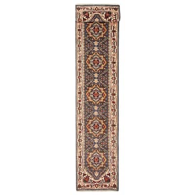 ECARPETGALLERY Hand-knotted Serapi Heritage Charcoal Wool Rug - 2'5 x 13'10
