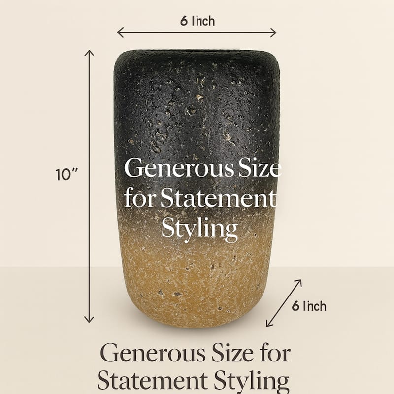 Aria Home Ceramic Ombre Brown Vase Rustic Earthy Home Decor