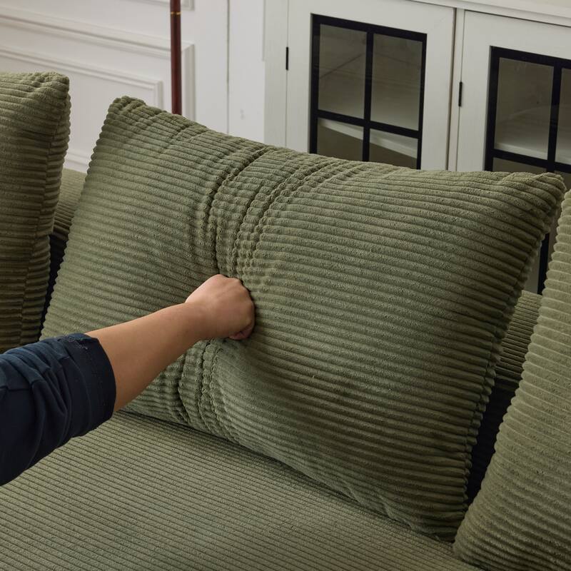 107.88" Chenille Extra-Deep Modular Cloud Sofa with 30D High-Density Foam & Spring Support