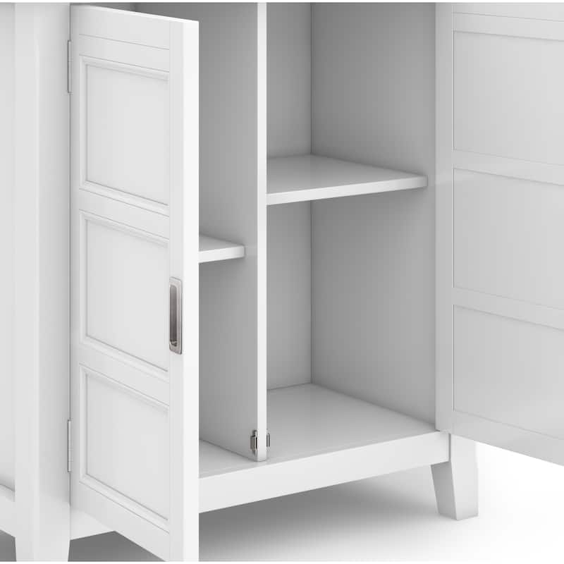 WYNDENHALL Portland SOLID WOOD 30 inch Wide Transitional Low Storage Cabinet - 30"w x 14"d x 31"h
