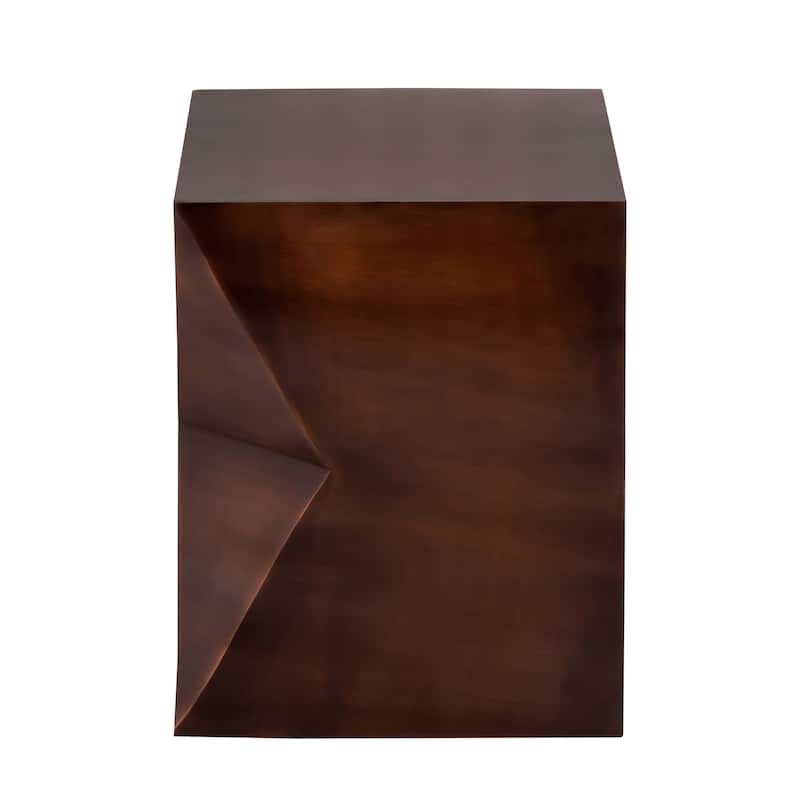 Pasargad Home Aleksy Iron Side Table - 14"Dx14"Wx18"H