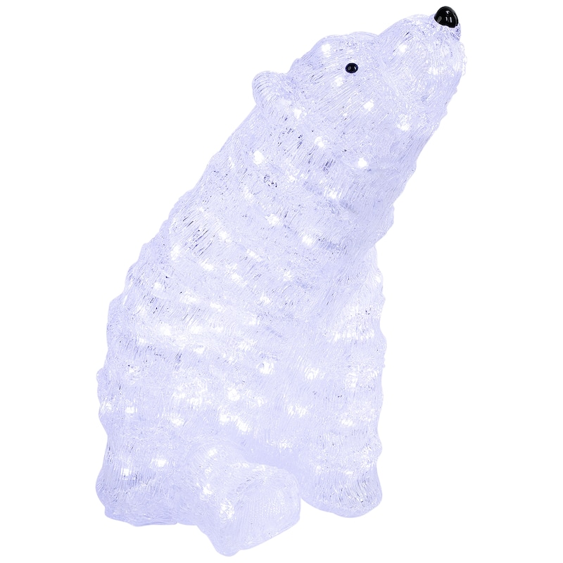 18.5" Lighted Acrylic Polar Bear Christmas Display Decor