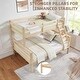 preview thumbnail 5 of 7, Twin over Full Bunk Bed with Thick Posts,Wooden Bunk Bed with High Guardrail and Ladder for Kids, Teens, Dorm Rooms