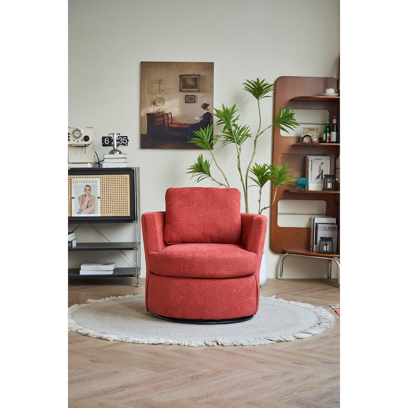 29.5" Polyester Swivel Arm Chair