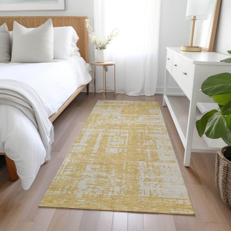 Machine Washable Indoor/ Outdoor Chantille Abstract Solid Rug
