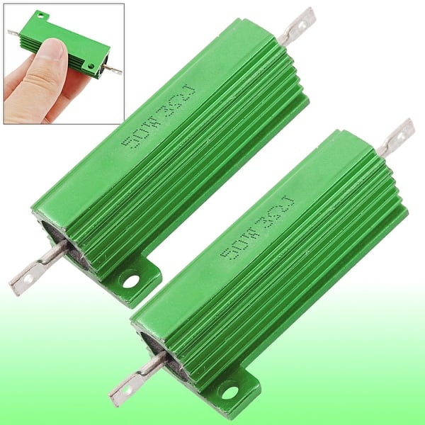 2 x Chassis Mounted 50W 3 Ohm 5% Aluminum Case Wirewound Resistors ...