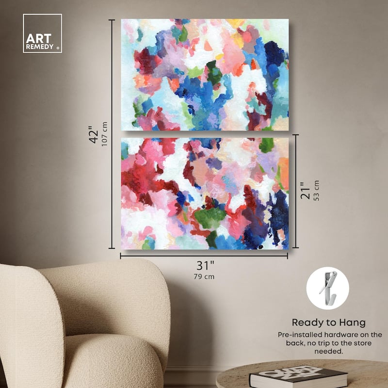 Bold Color Swirlz Canvas Set of 2 by Art Remedy, Gallery Wrapped