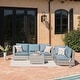 preview thumbnail 5 of 16, Corvus Martinka 6-pc. Outdoor Grey Wicker Sectional Set