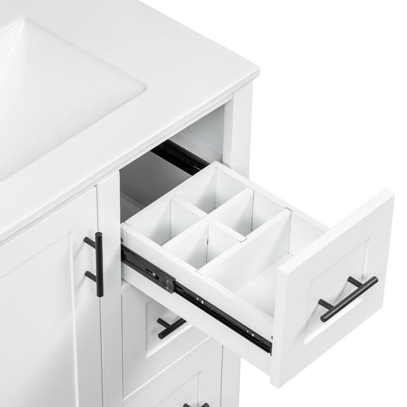30-inch bathroom vanity with ceramic sink