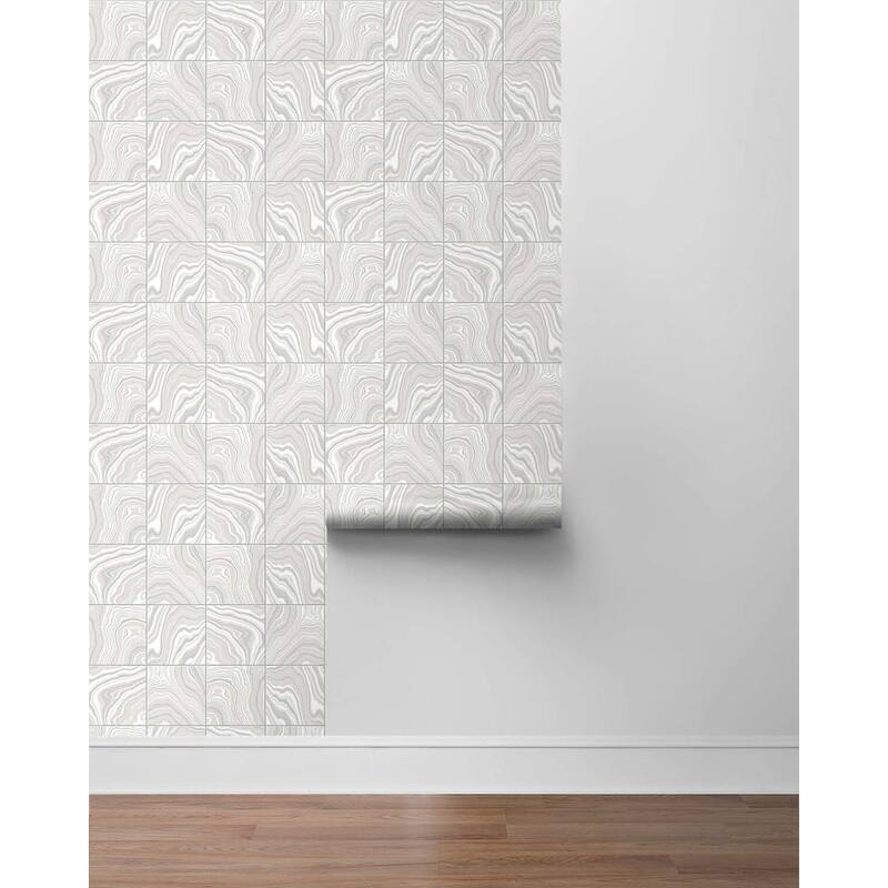 Luxe Haven Marbled Tile Peel and Stick Wallpaper
