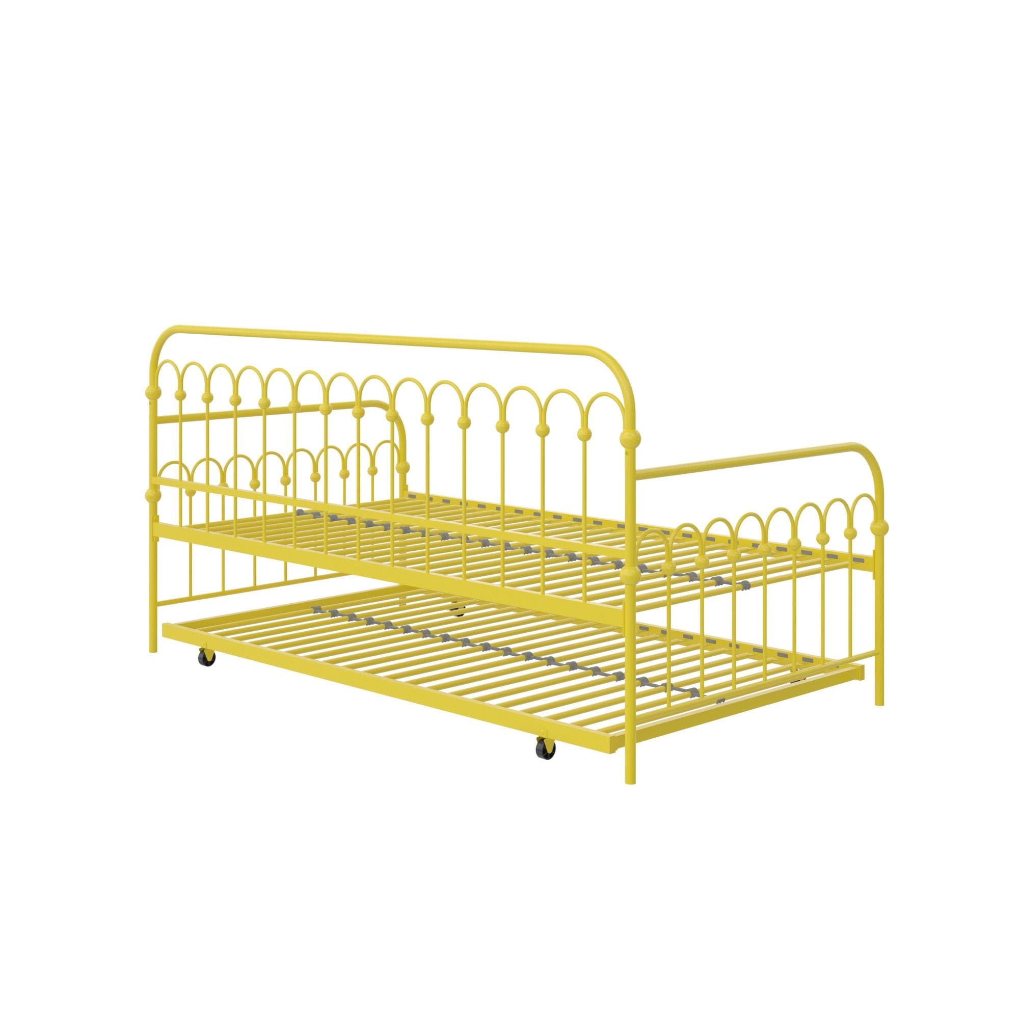 Novogratz Bright Pop Metal Daybed And Roll Out Trundle Overstock 18112941 White
