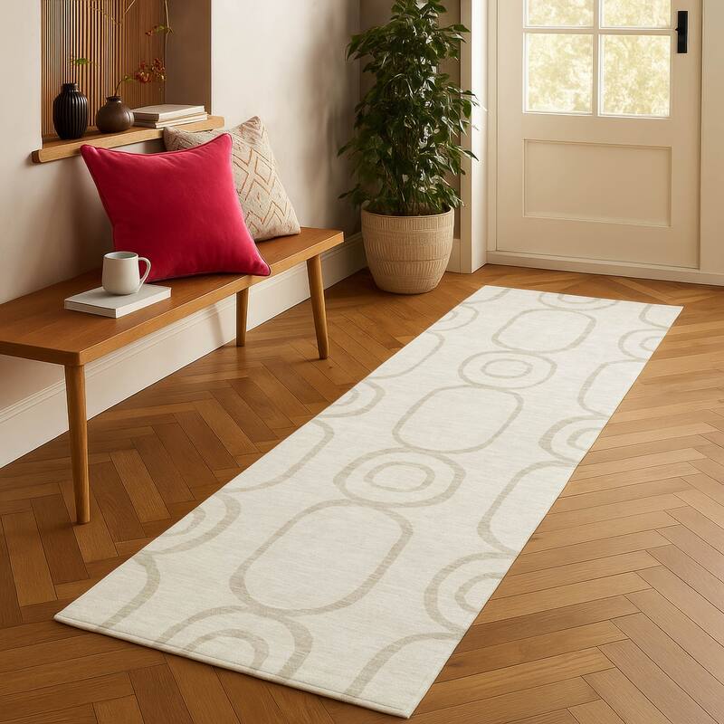 Machine Washable Indoor/ Outdoor Modern Vibe Chantille Rug