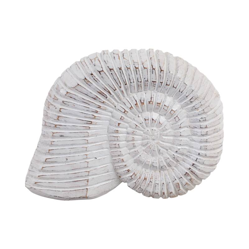 Handcrafted Wooden Nautical Shell Figurine Coastal-Inspired Details