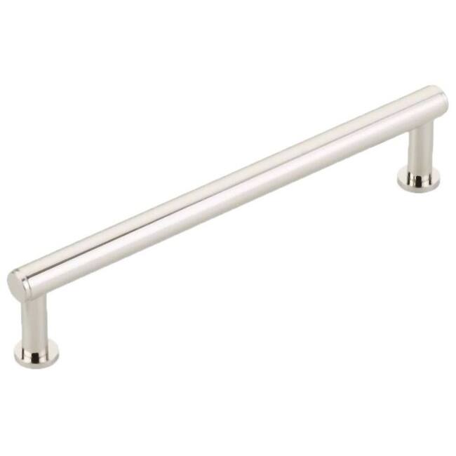 Schaub and Company Pub House 6" Center to Center Smooth Bar Solid - Polished Nickel
