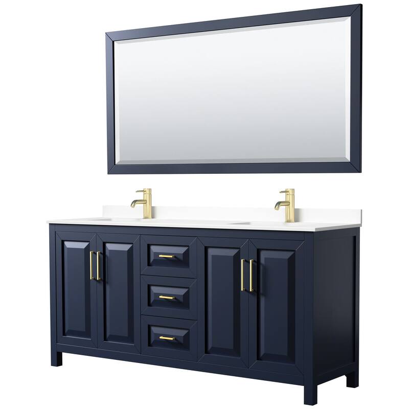 Wyndham Collection Daria 72" Free Standing Double Basin Vanity Set
