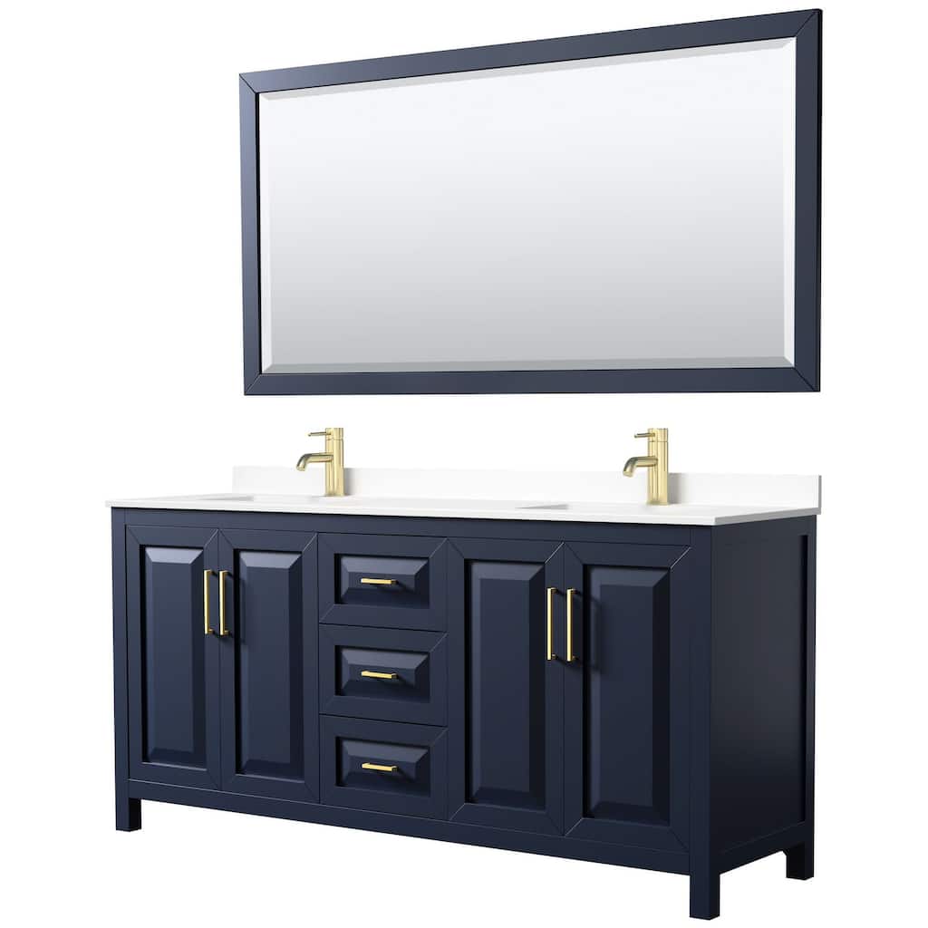 Wyndham Collection Daria 72" Free Standing Double Basin Vanity Set