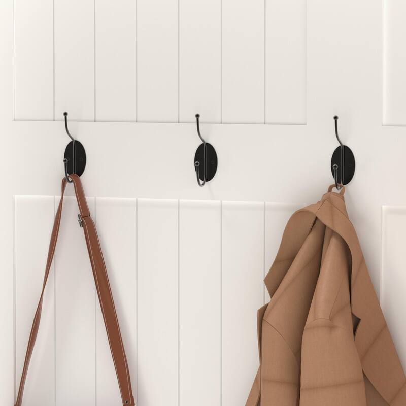 Entryway Bench with 5-Hook Coat Rack & Shoe Storage