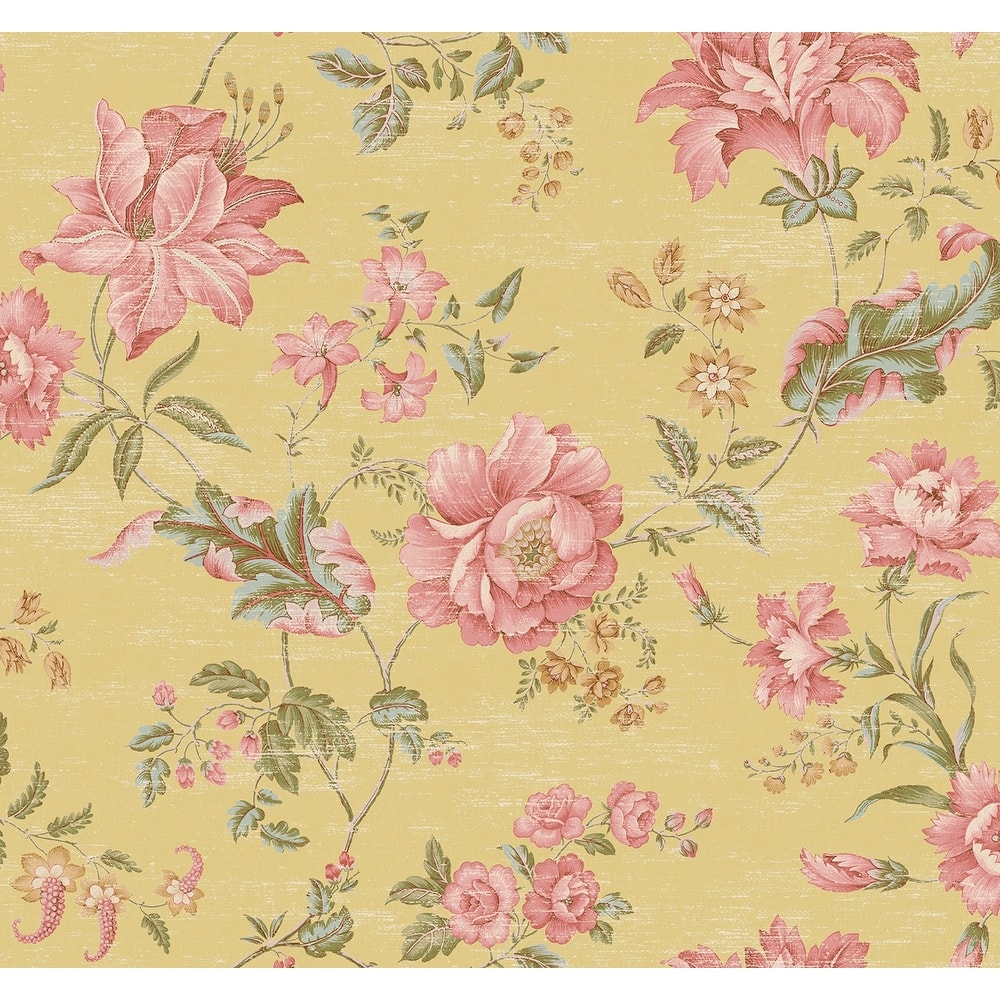 Seabrook Designs Niketa Floral Trail Unpasted Wallpaper