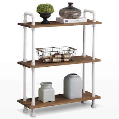 Ivinta Industrial Bookshelf Rustic Bookcase, Storage Shelf Plant Shelf