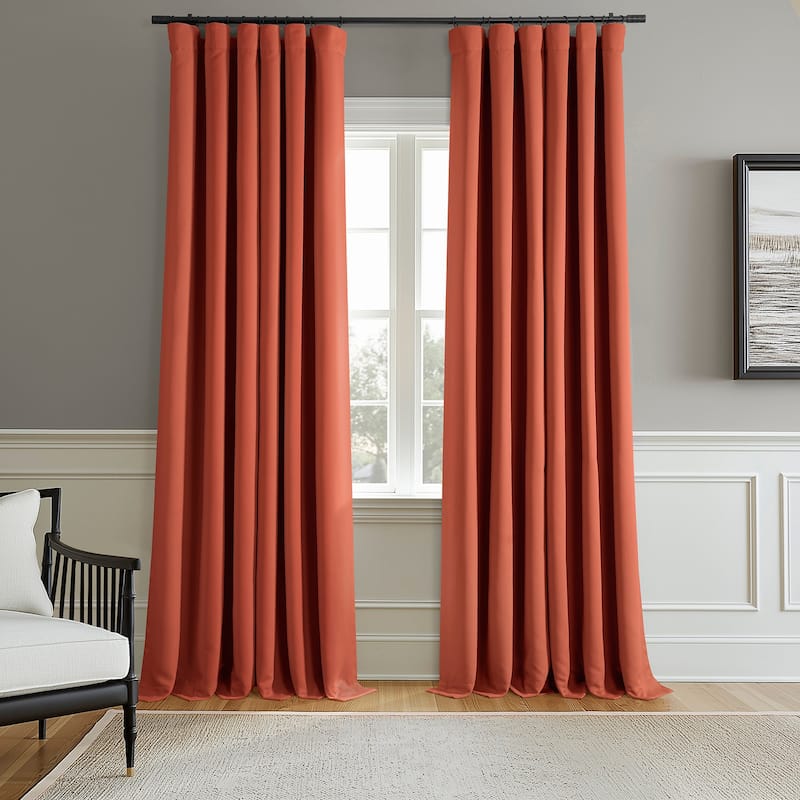 Exclusive Fabrics Room Darkening Curtains for Bedroom & Living Room Curtains - Window Drapes (2 Panels). - 50x108 - Rust